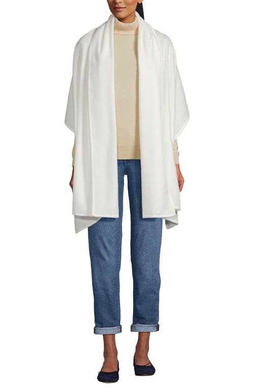 Lands' End Cashtouch Shawl Wrap In White