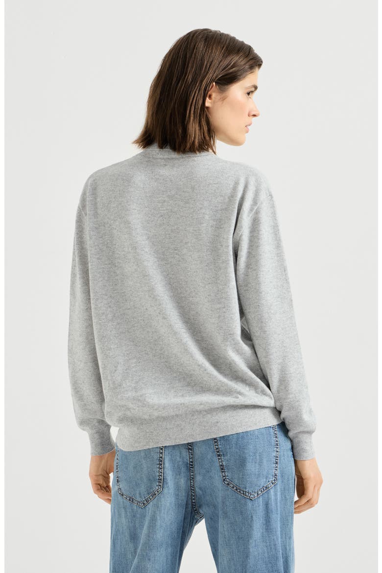 Cashmere turtleneck sweater with monili, Alternate, color, Pebble