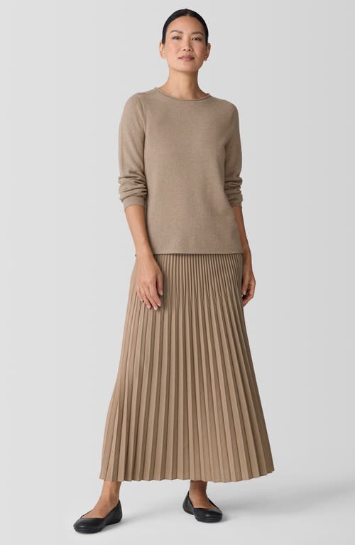 Eileen Fisher Woven Wool Silk A-line Skirt In Nude