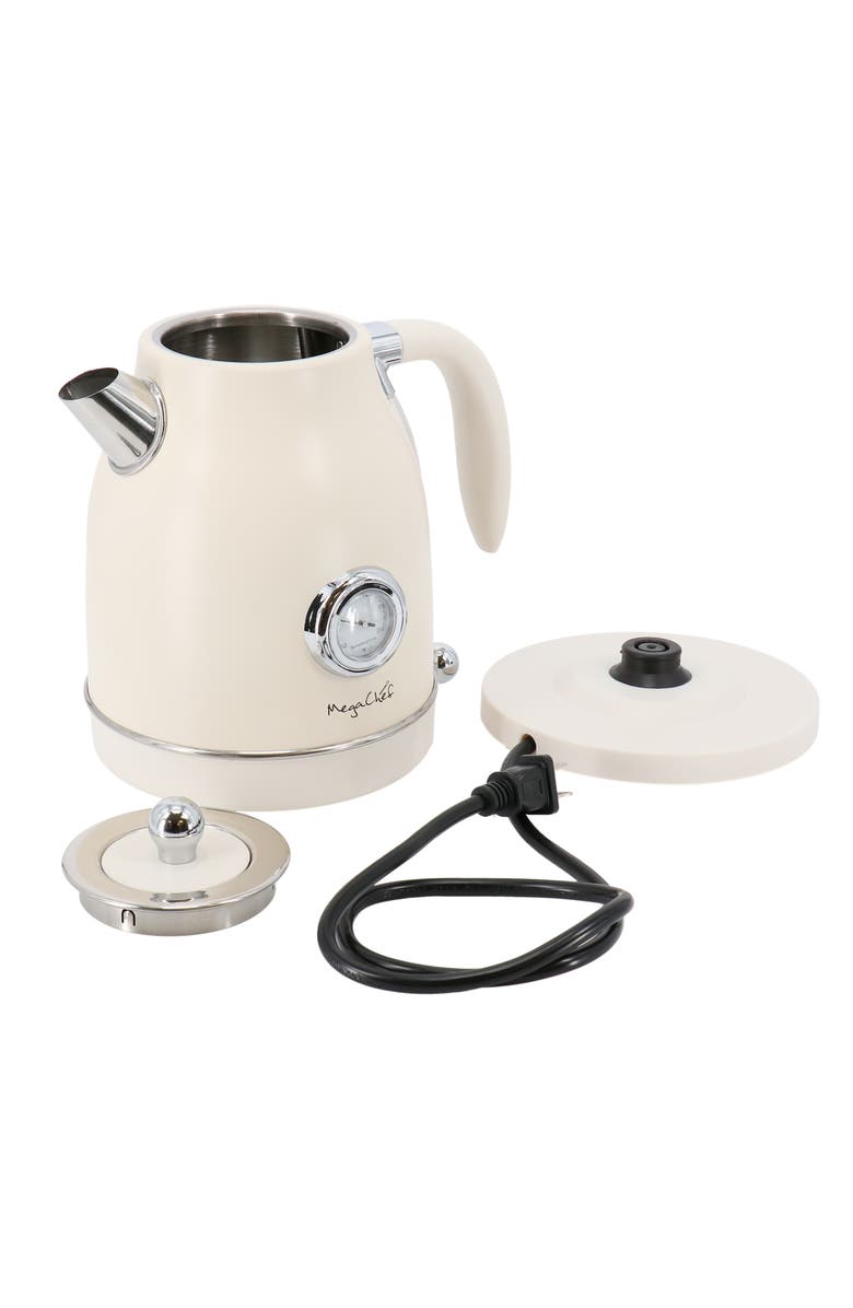 Megachef Electric Tea Kettle and 2 Slice Toaster Combo, Alternate, color, Cream