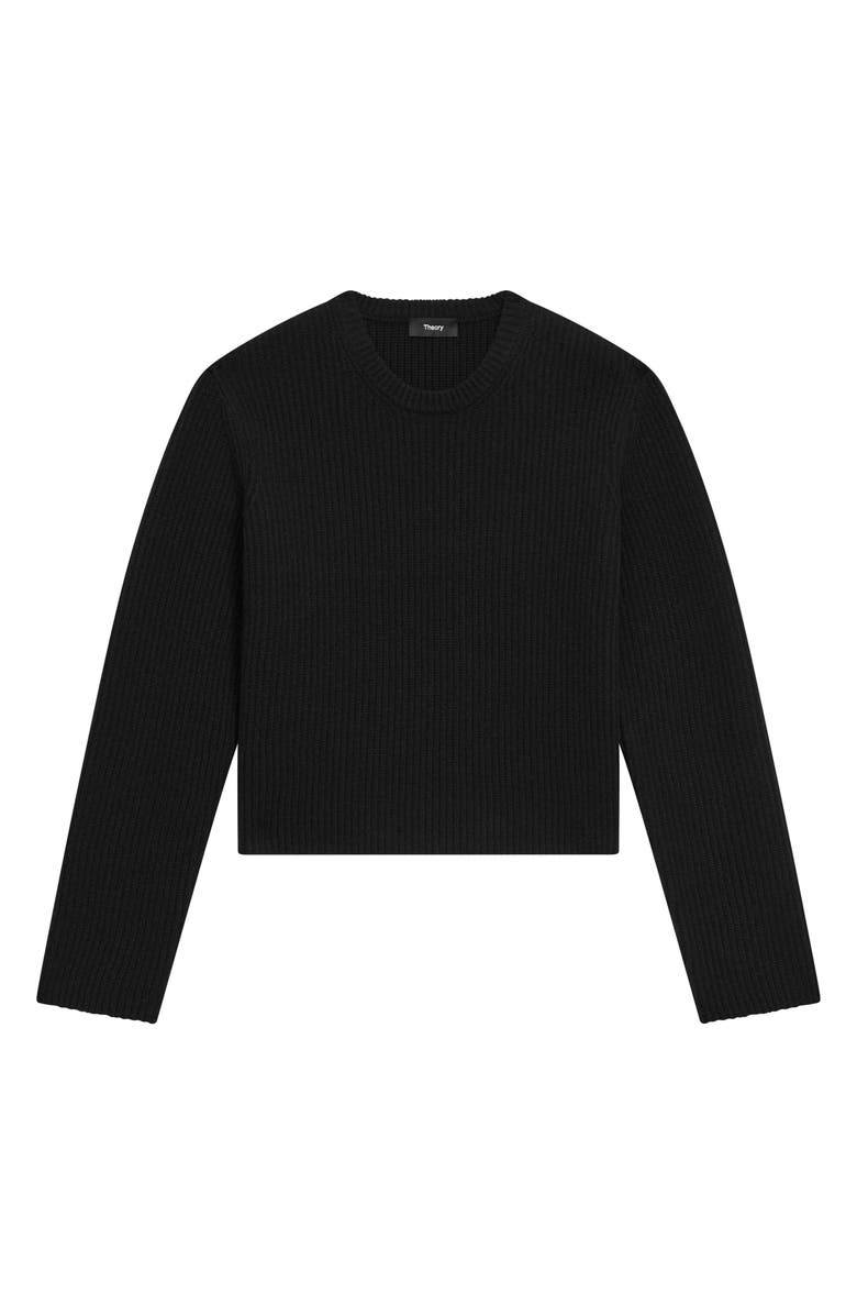 Theory Boxy Felted Wool & Cashmere Rib Sweater, Alternate, color, 