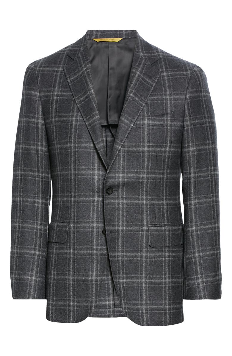 Canali Kei Classic Fit Plaid Wool Sport Coat, Alternate, color, 