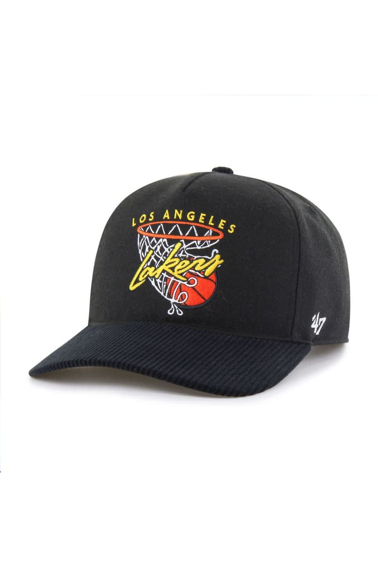 Men's '47  Black Los Angeles Lakers Nothing But Net Hitch Adjustable Hat, Alternate, color, Black