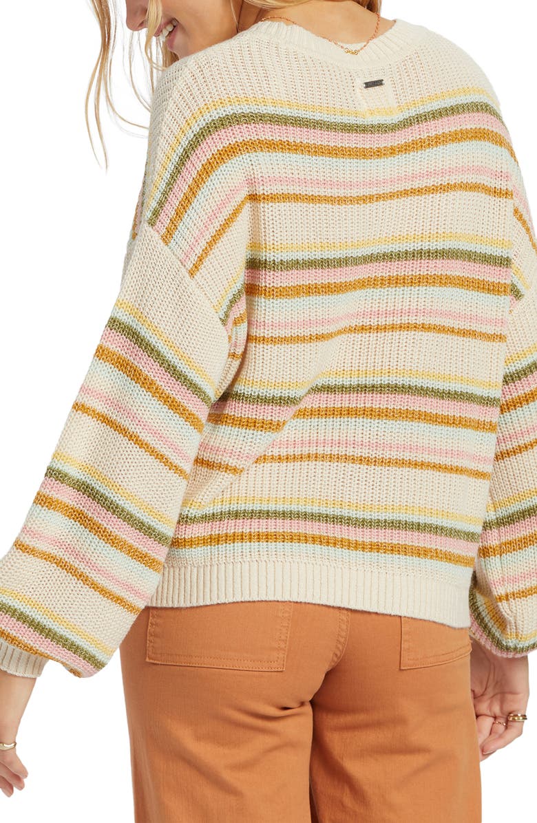 Billabong Sheer Love Stripe Cotton Blend Sweater, Alternate, color, 
