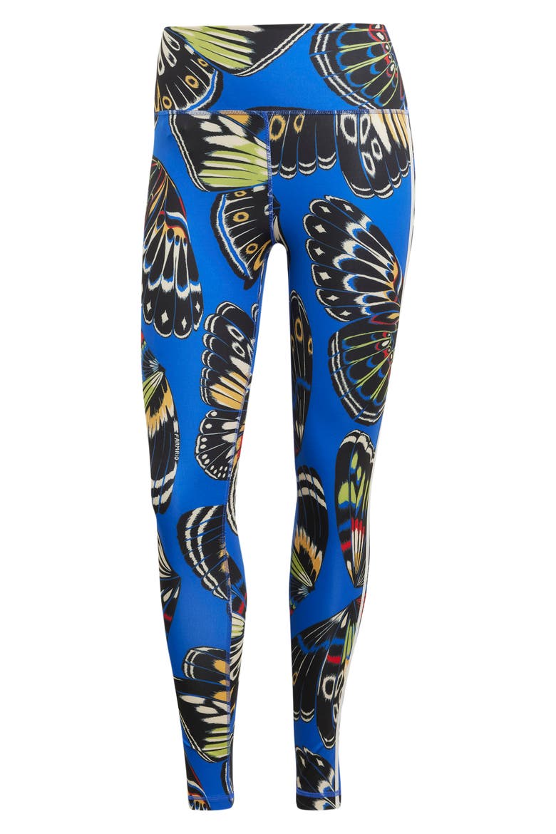 x FARM Rio Print 3-Stripes Leggings, Alternate, color, BLACK/HIRB