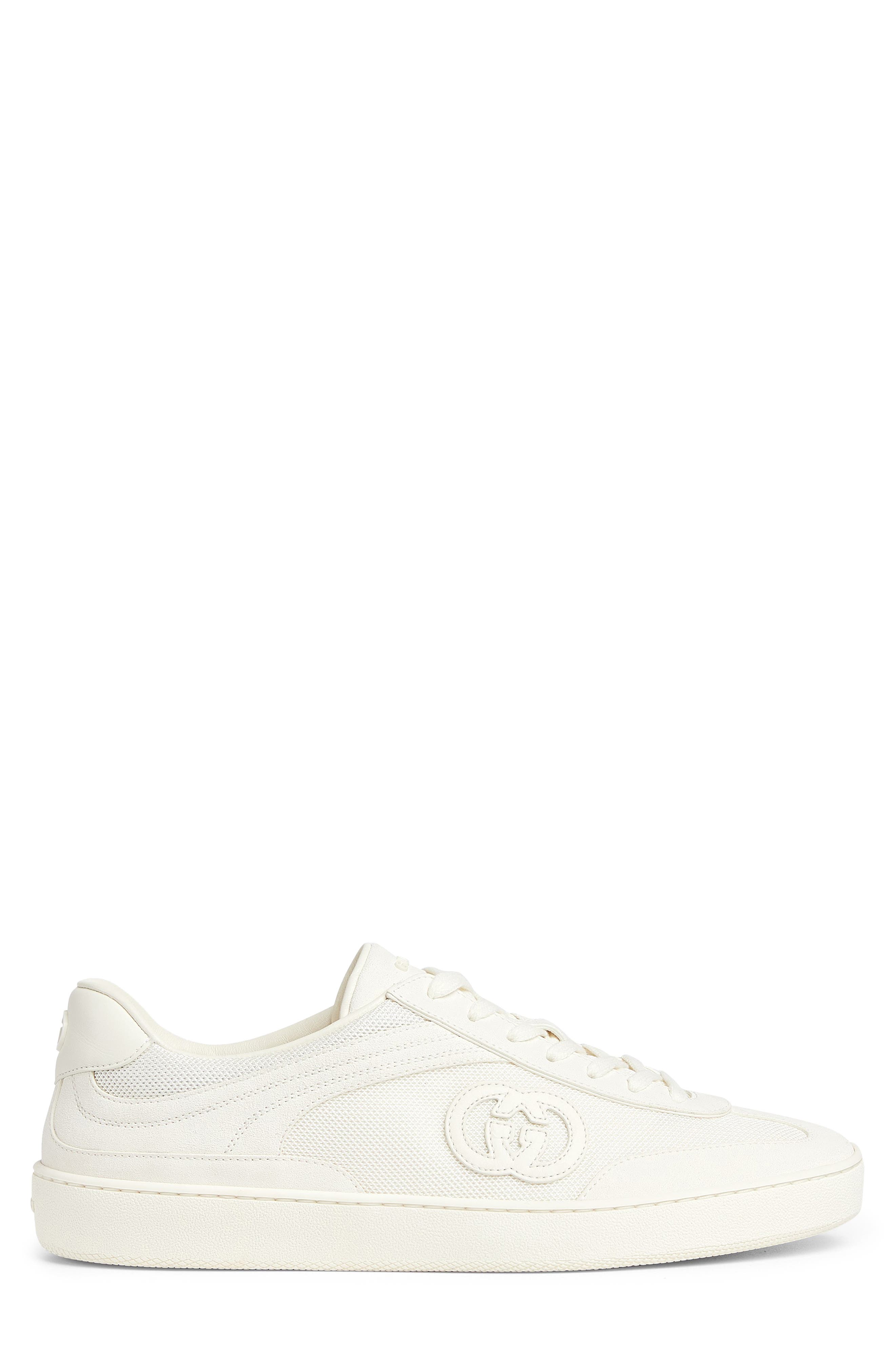 Gucci Interlocking-G Sneaker, Alternate, color, White Suede