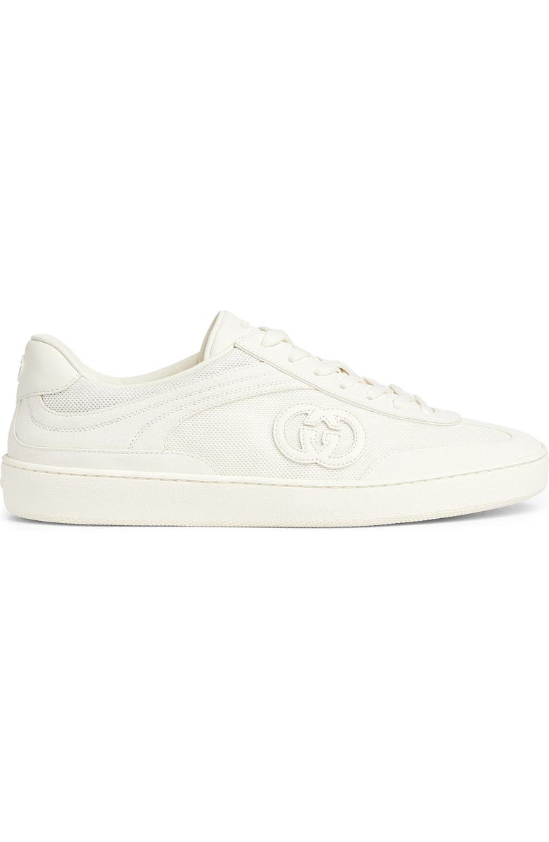 Gucci Interlocking-G Sneaker, Alternate, color, White Suede