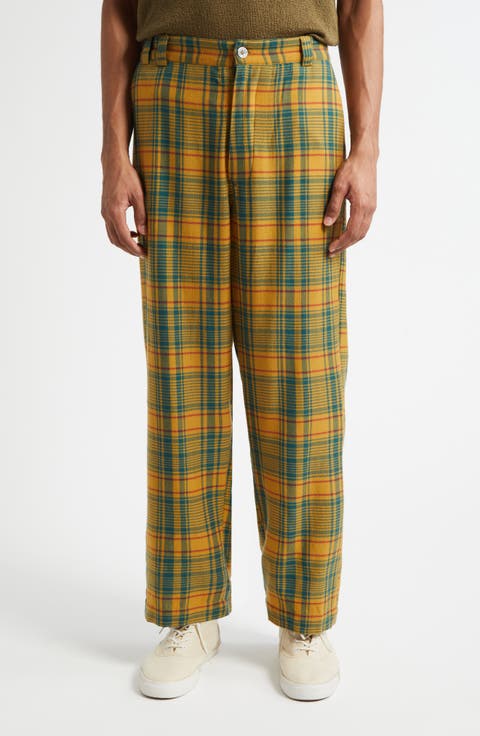 Plaid Pashmina Norm Cashmere & Wool Pants