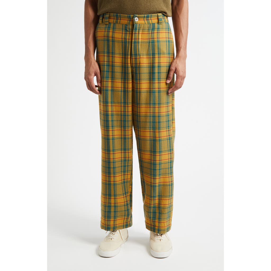 The Elder Statesman Plaid Pashmina Norm Cashmere & Wool Pants in Sunshine Plaid  product