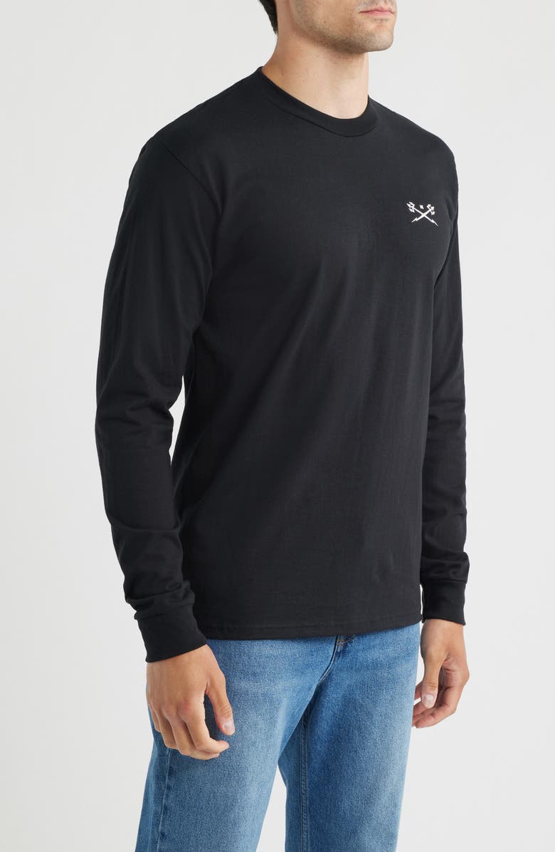 DARK SEAS Go-To Embroidered Long Sleeve T-Shirt, Alternate, color, Black