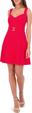 Kensie Sweetheart Neck Scuba Crepe Minidress