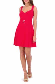 Kensie Sweetheart Neck Scuba Crepe Minidress