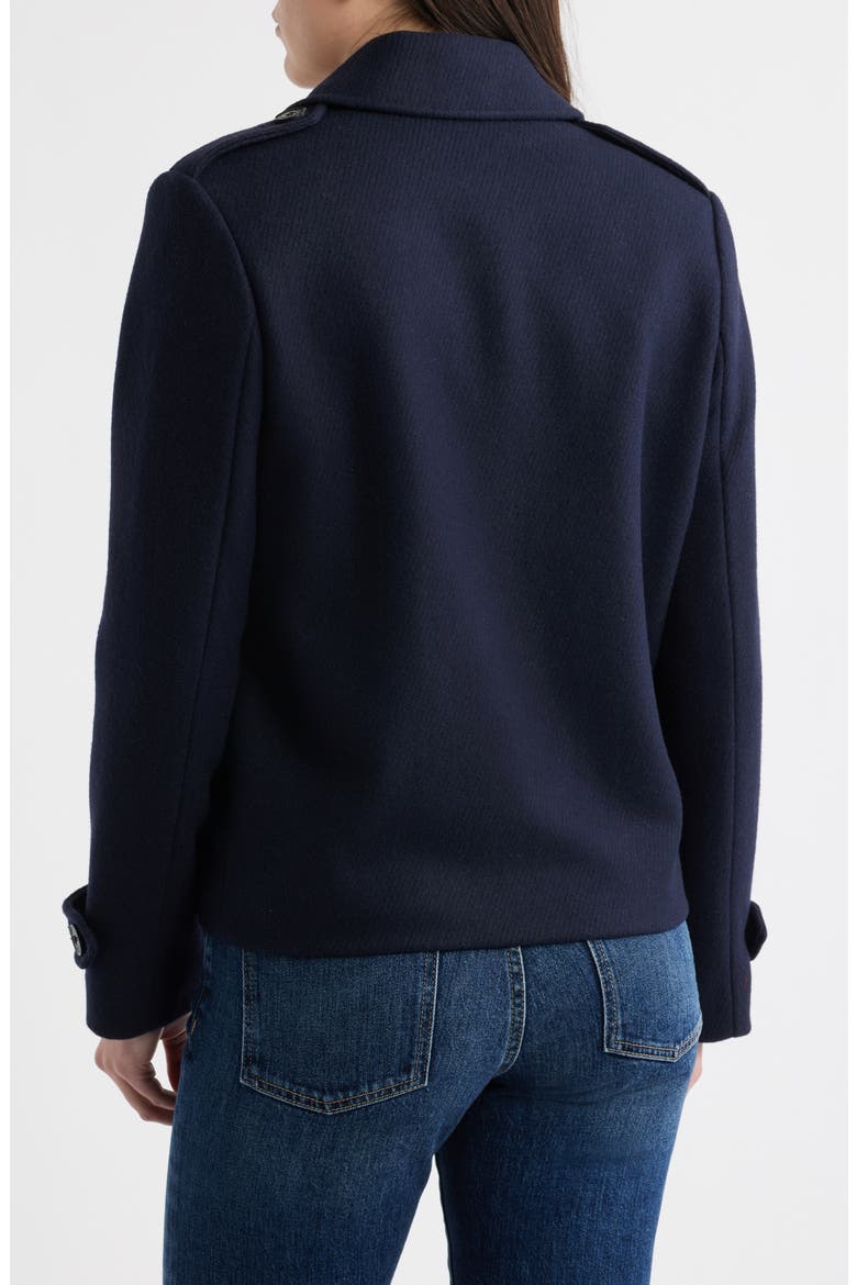Double Breasted Wool Blend Twill Jacket, Alternate, color, REGAL NAVY