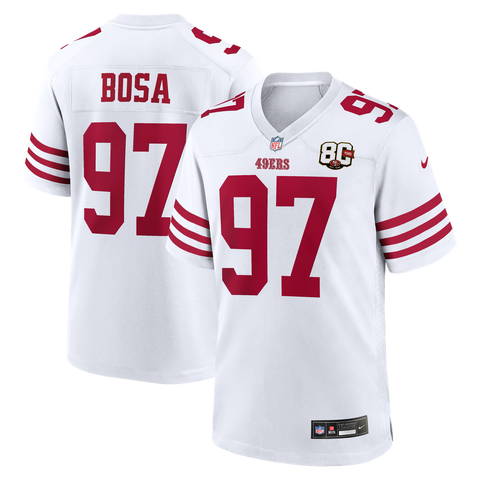 Men's Nike Nick Bosa White San Francisco 49ers 80th Anniversary Game Jersey