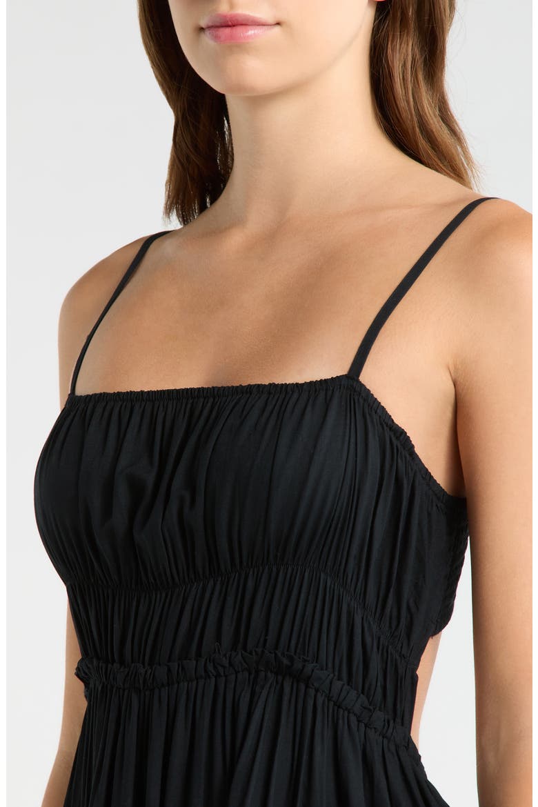 Ruffle Cover-Up Sundress, Alternate, color, BLACK