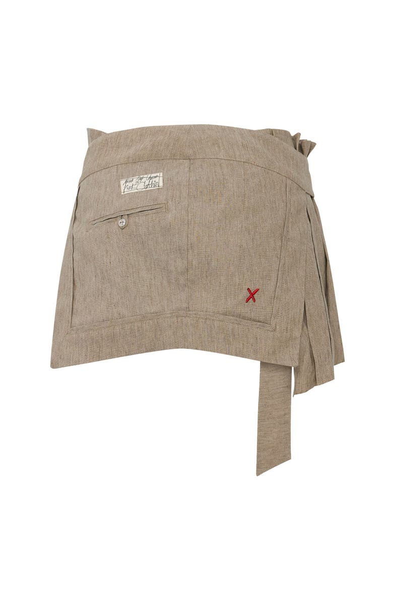 Linen Blend Super Mini Skirt, Alternate, color, BEIGE