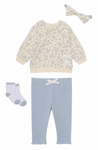 PL Baby by Petit Lem Long Sleeve Top, Leggings, Headband & Socks Set