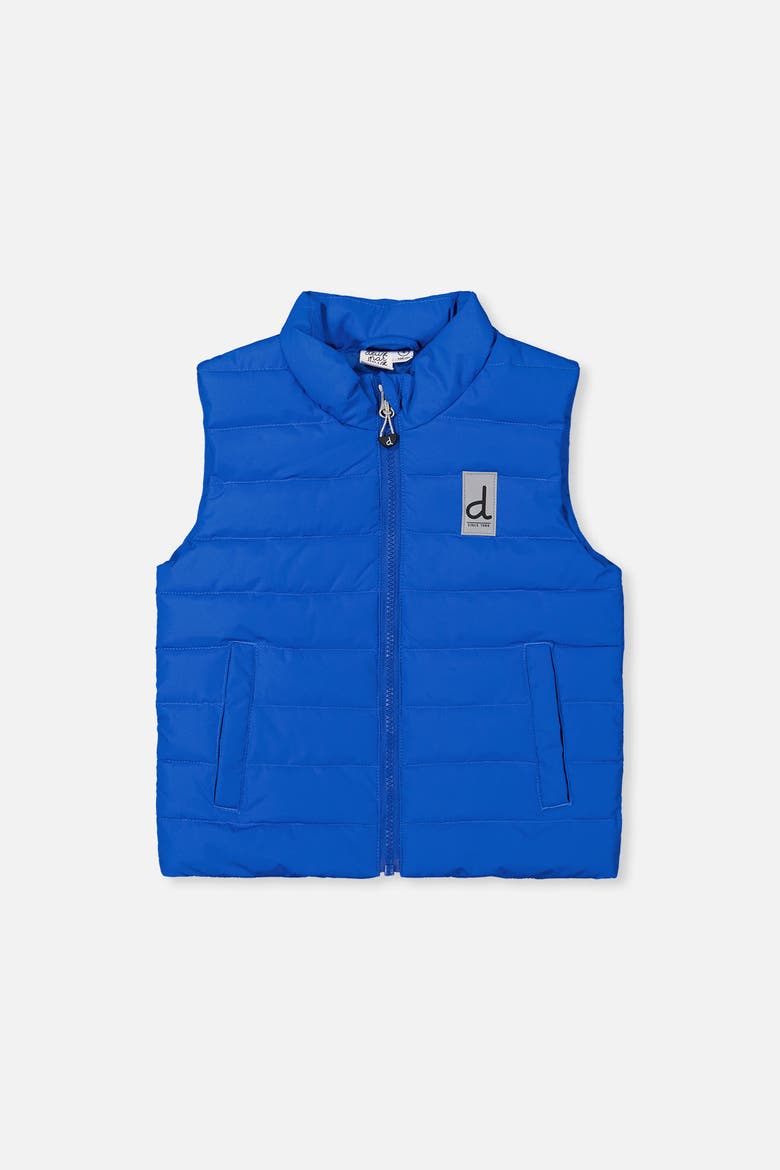 Sleeveless Quilted Full-Zip Stand Collar Vest, Main, color, Blue