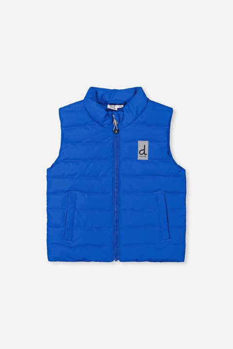 Sleeveless Quilted Full-Zip Stand Collar Vest
