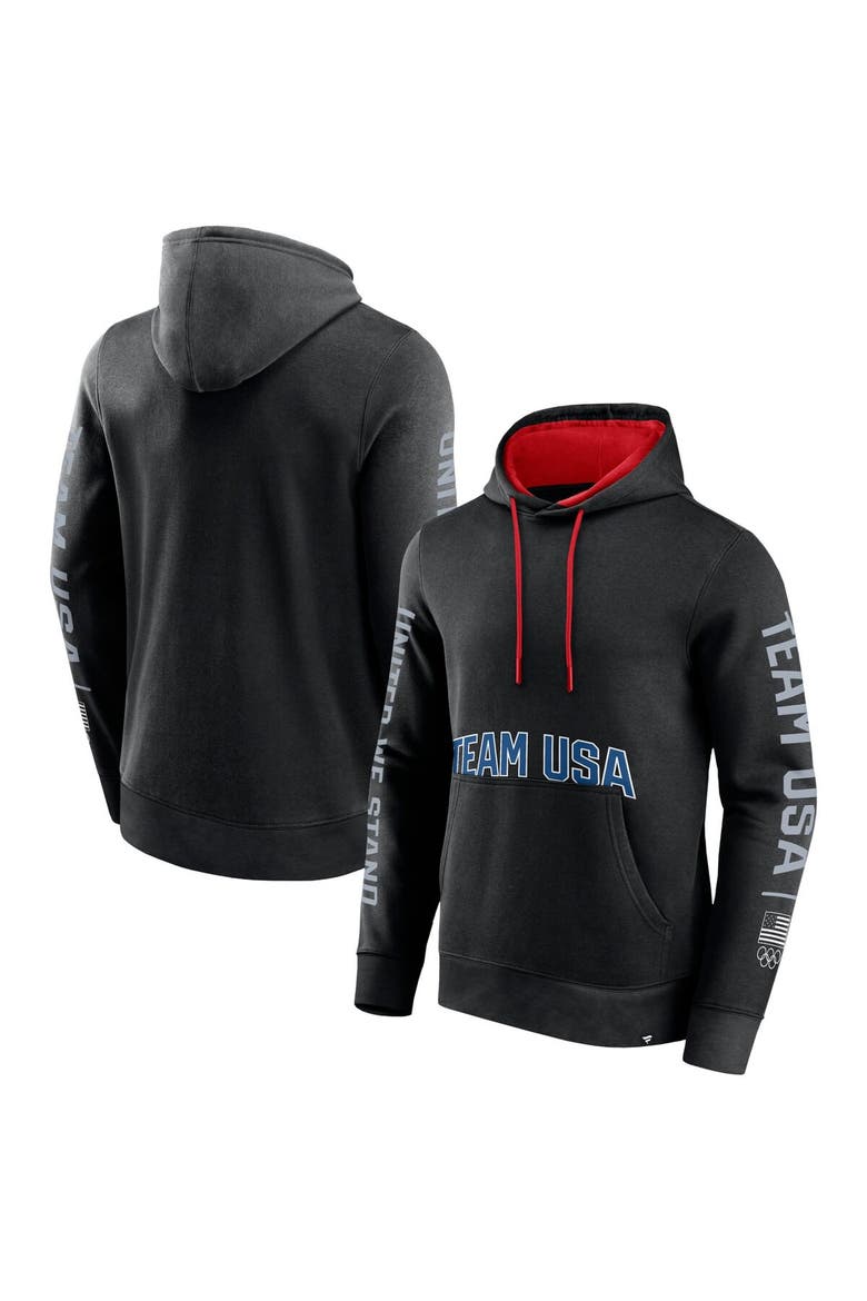 Men's Fanatics Branded Black Team USA Gold Fleece Pullover Hoodie, Main, color, Black