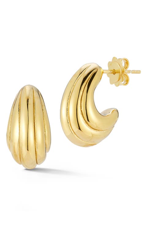Rib Hoop Earrings