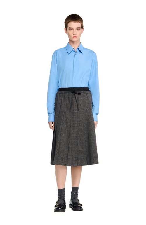 Sandro Long Pleated Rhinestone Skirt In Multi