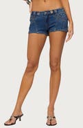 EDIKTED Danikah Stud Grommet Denim Shorts