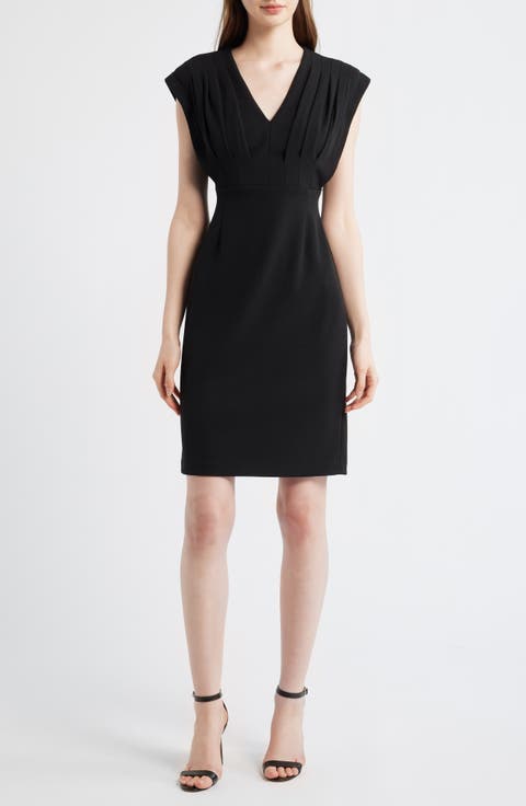 Pleated Bodice Sheath Dress