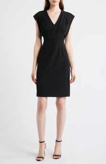 Pleated Bodice Sheath Dress