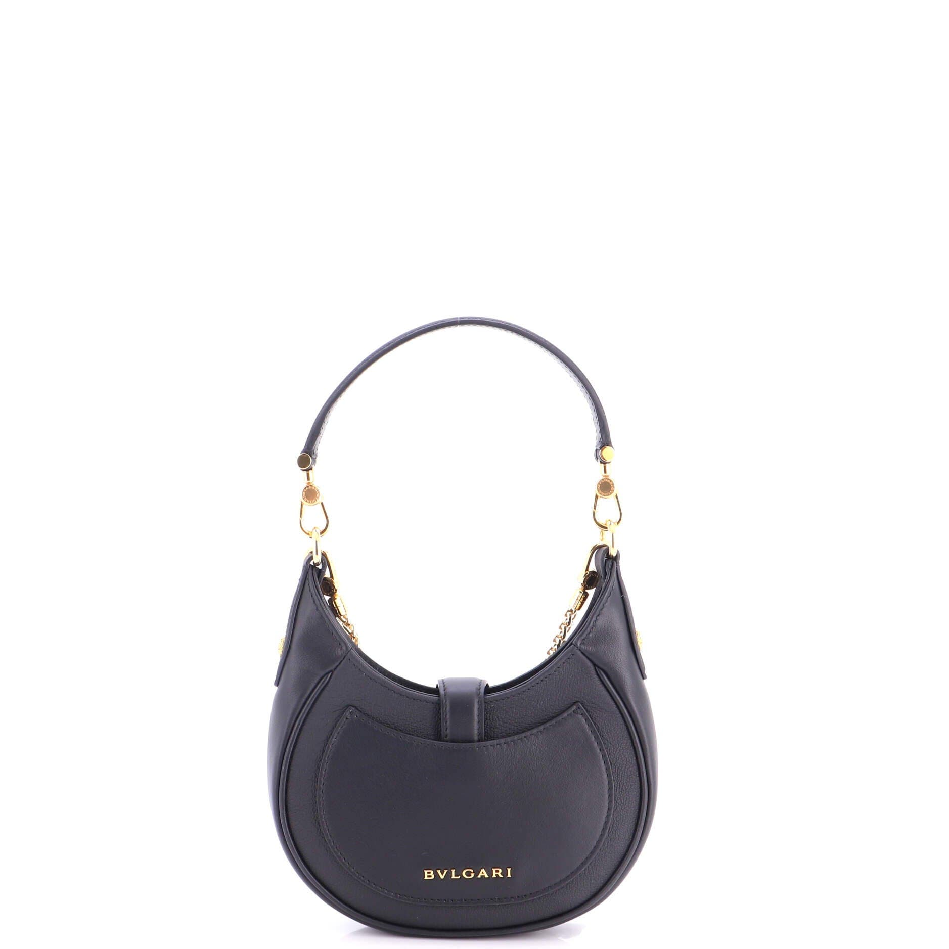 Serpenti Ellipse Crossbody Bag Leather Mini, Alternate, color, Black