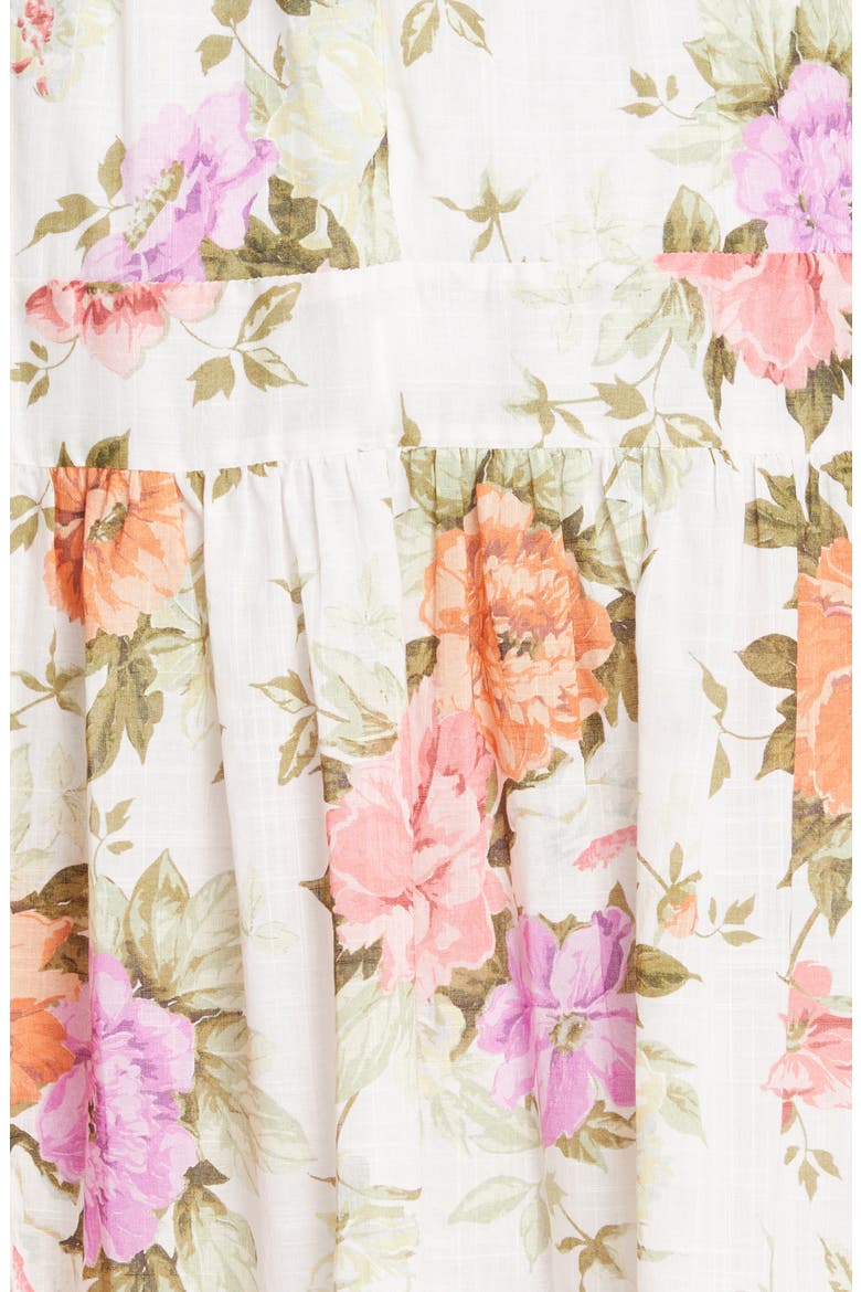 Pattie Tie Shoulder Cotton Maxi Dress, Alternate, color, CREAM FLORAL