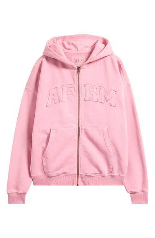 Afrm Cameron Cotton Zip Hoodie In Pink