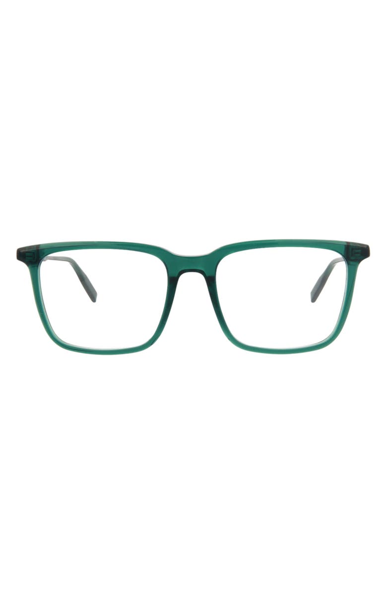 Montblanc 57mm Square Optical Glasses, Main, color, Green Transparent