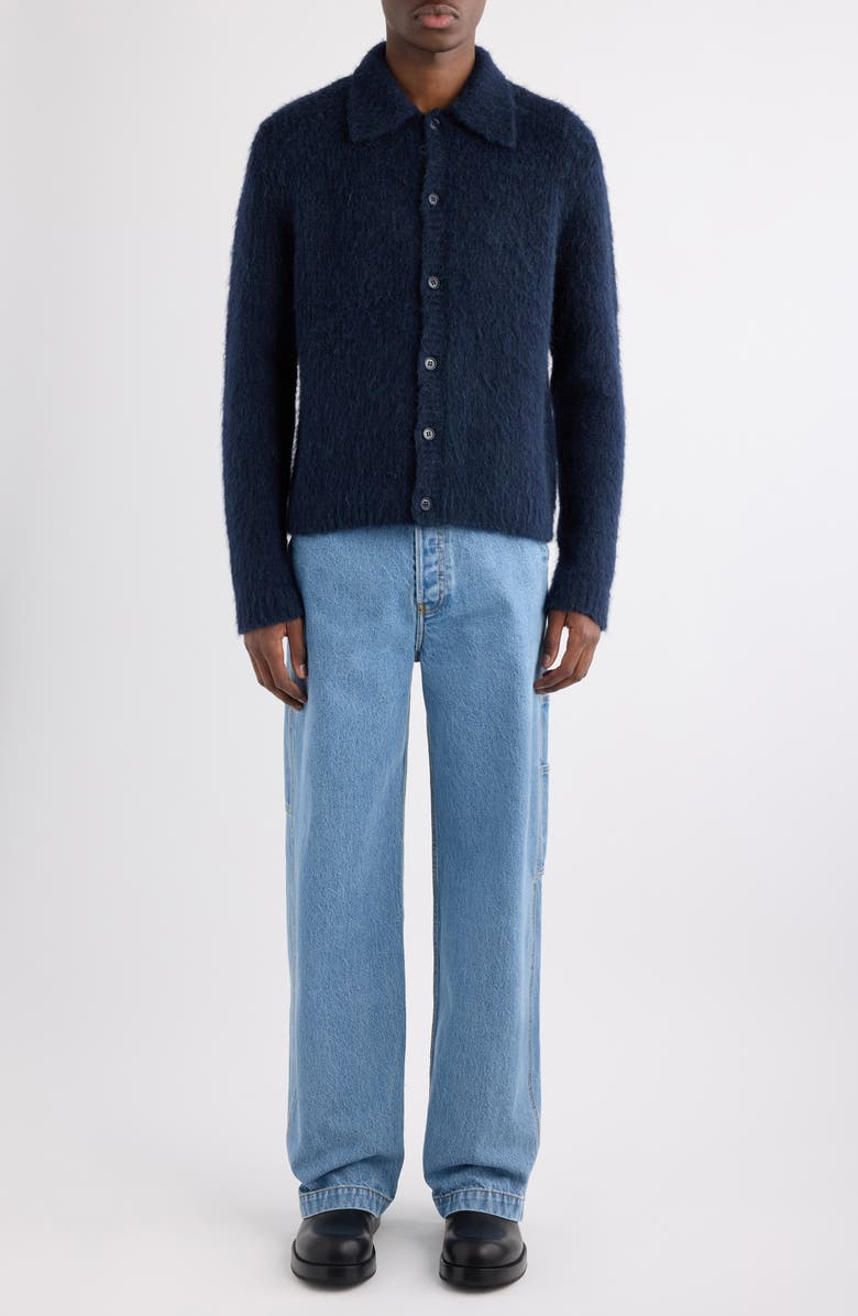 Dries Van Noten Mora Wool Cardigan, Alternate, color, Navy