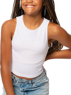 Malibu Sugar Ribbed crop sports tank top - Big Kid