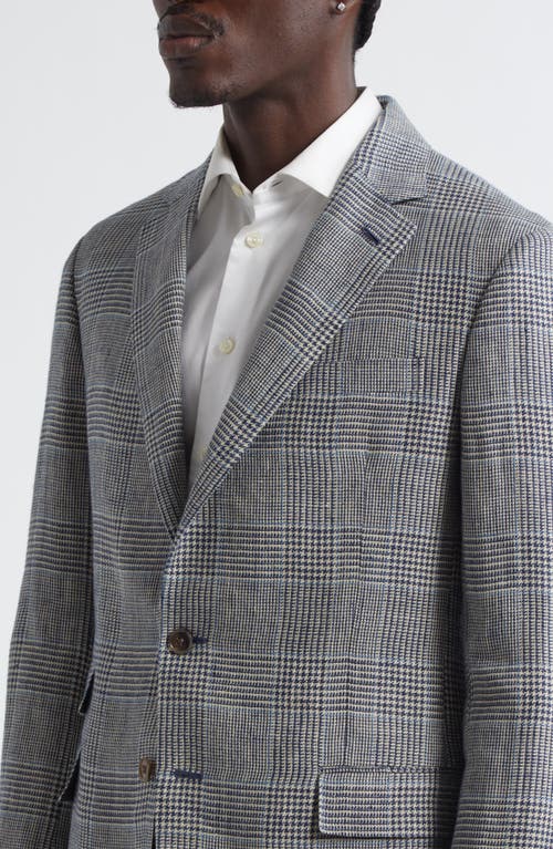 Ralph Lauren Purple Label Kent Hand Tailored Plaid Linen Blazer
