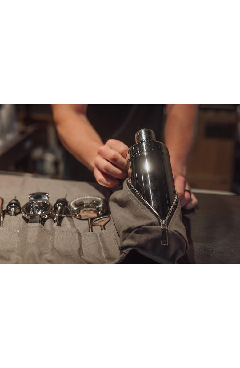 Picnic Time Barkeep Roll Up 12-Piece Bar Tool Set, Alternate, color, Gray