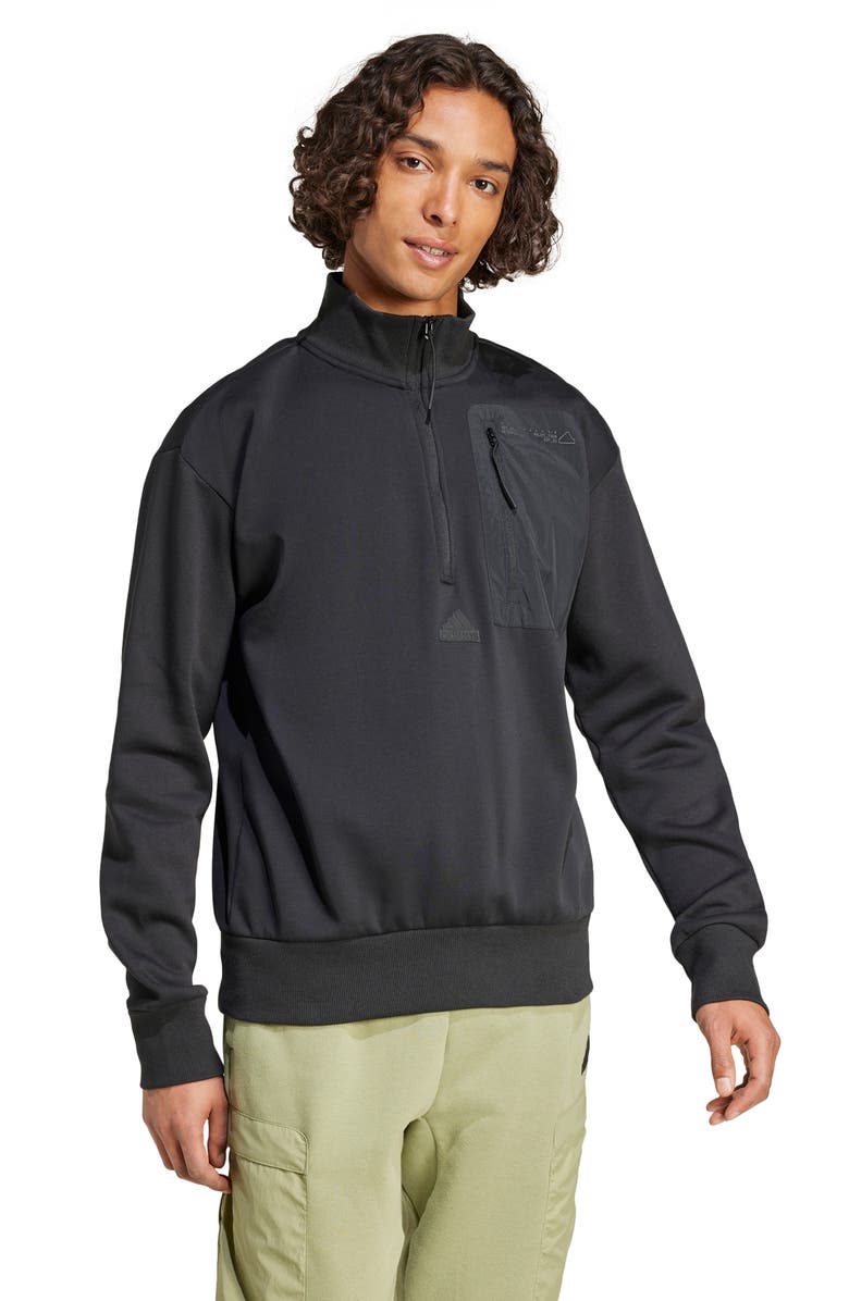 adidas City Escape Fleece Half Zip Sweatshirt, Alternate, color,