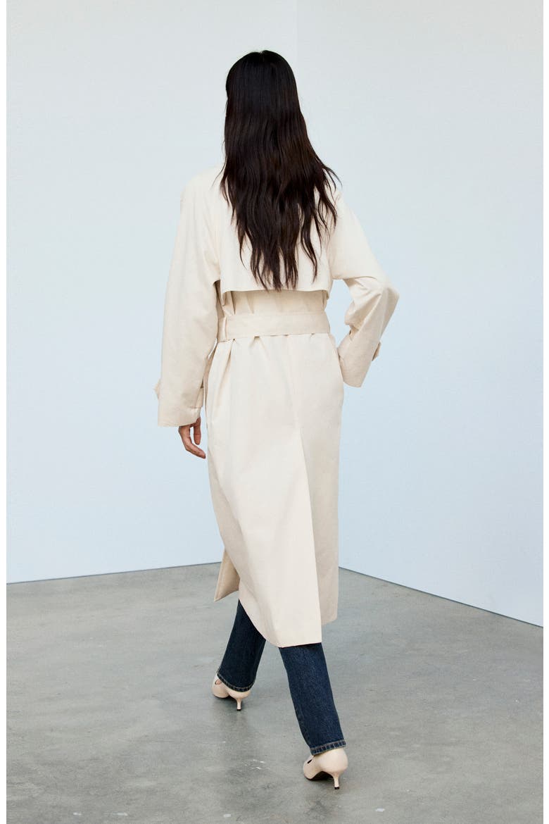 Double Breasted Trench Coat, Alternate, color, OFF WHITE