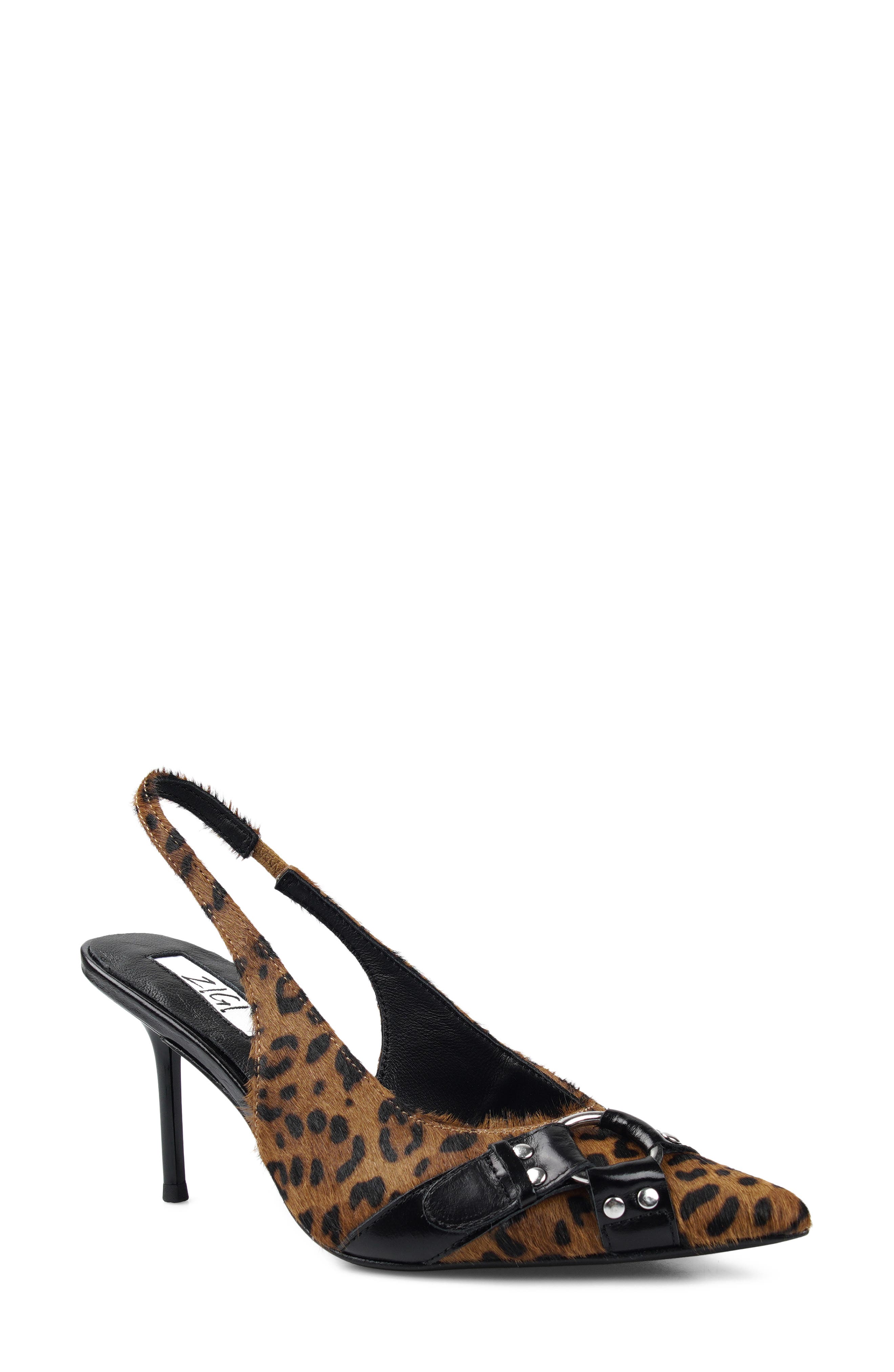Buena Slingback Pointed Toe Pump, Main, color, LEOPARD PRINT CALF HAIR