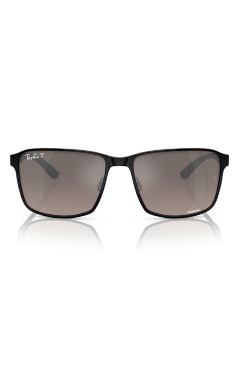 Chromance 55mm Polarized Square Sunglasses