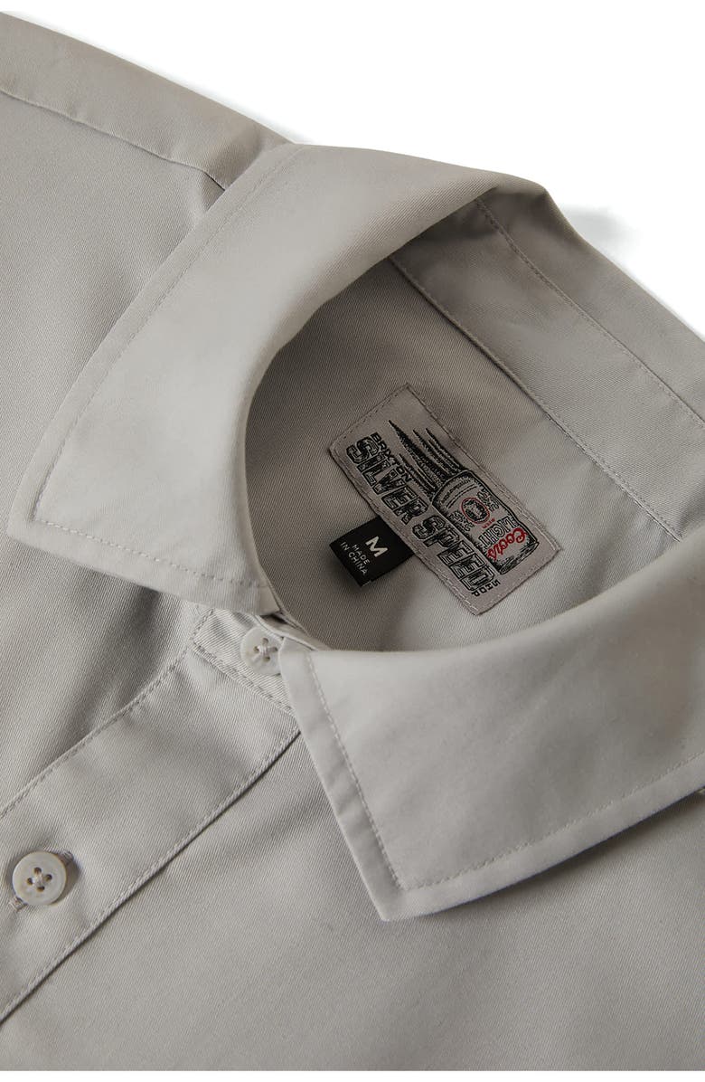 Brixton Coors Light Shake Down Short Sleeve Button-Up Shirt, Alternate, color, Silver/ Black
