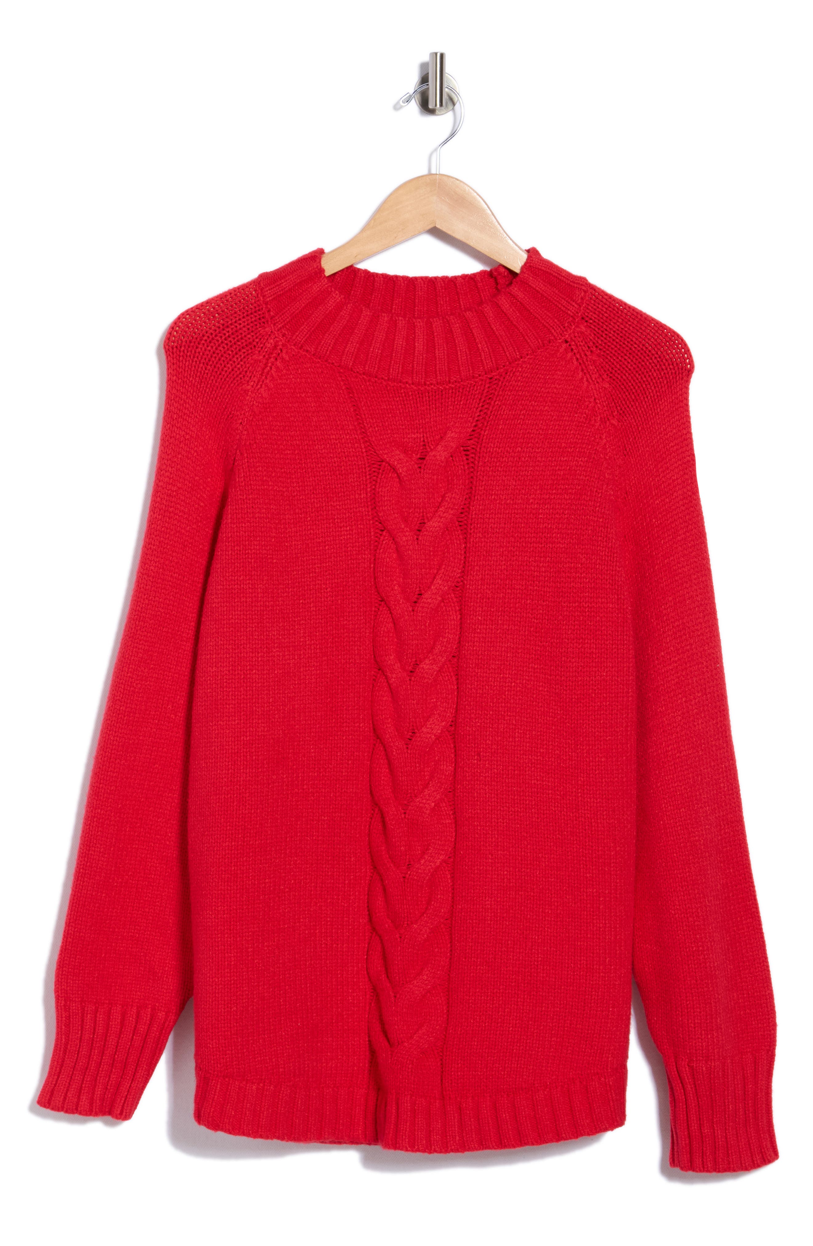 Center Cable Mock Neck Sweater