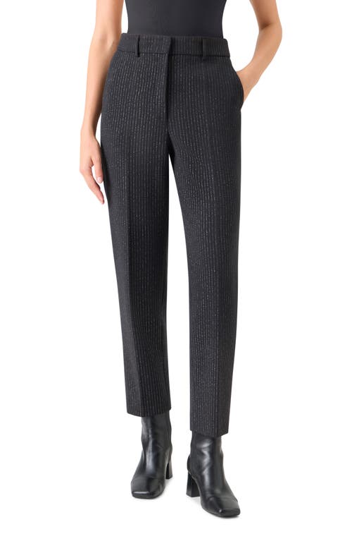 Akris Punto Metallic Pinstripe Slim Ankle Pants In Black