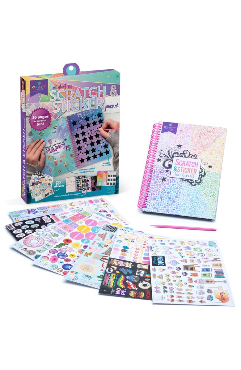 Ann Williams Craft-Tastic All About Me Scratch & Sticker Activity Journal Kit, Alternate, color,