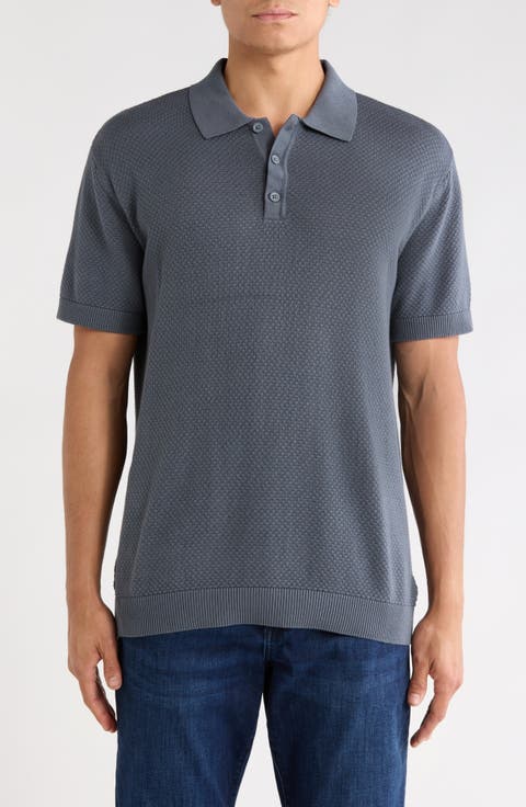 Textured Knit Cotton Polo