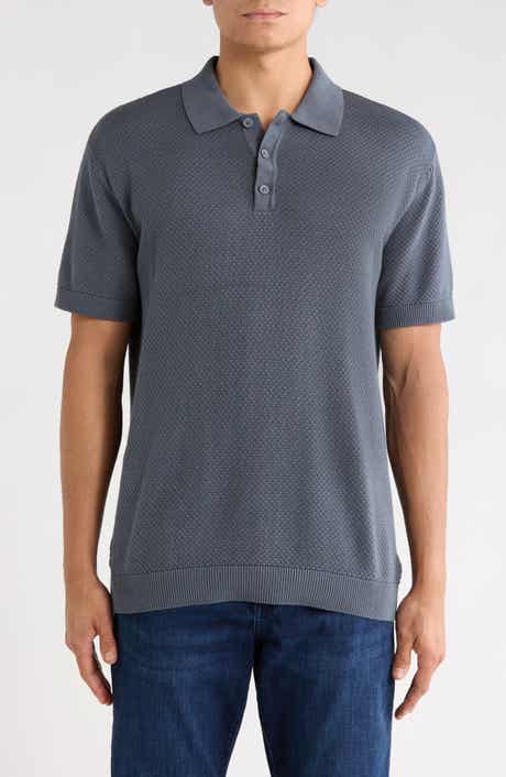 Textured Knit Cotton Polo