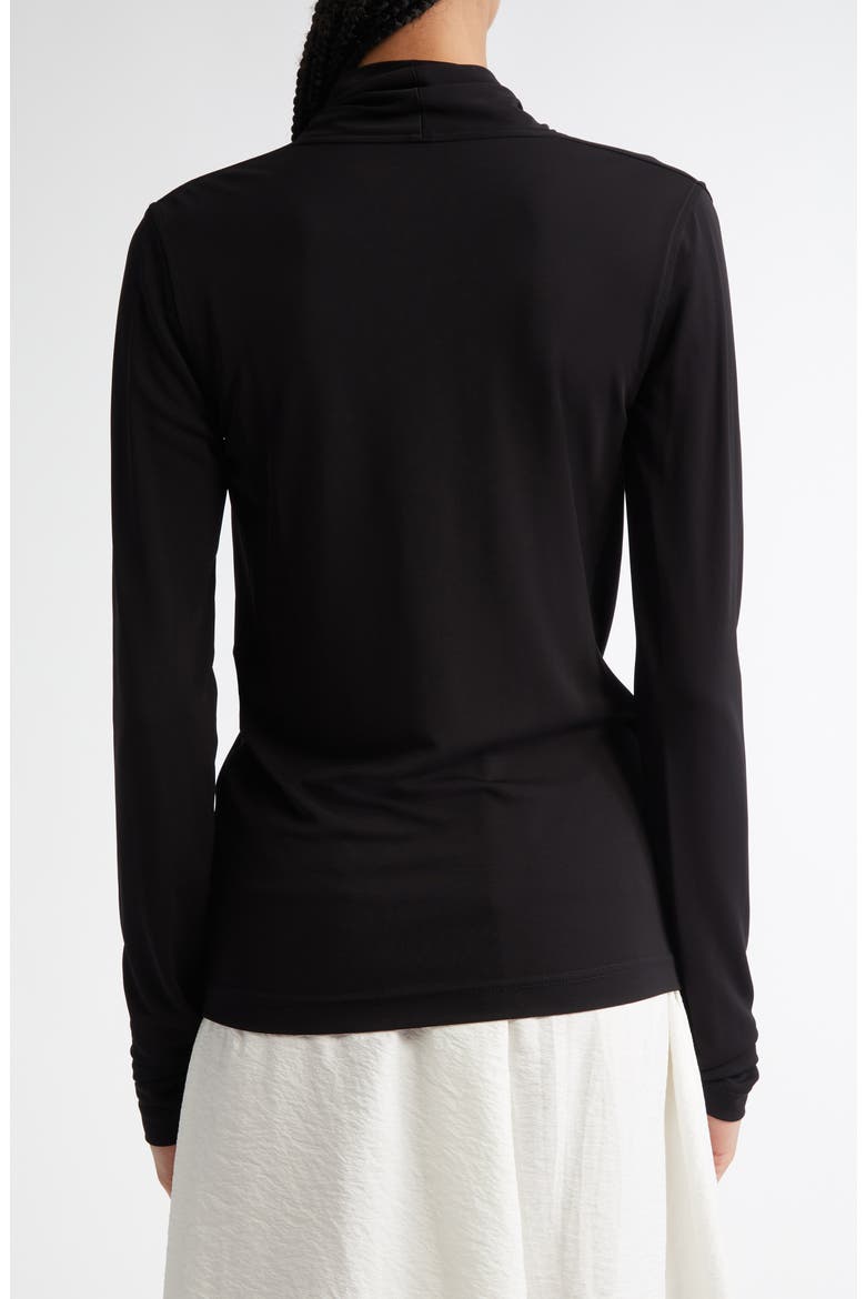 Draped Jersey Top, Alternate, color, BLACK