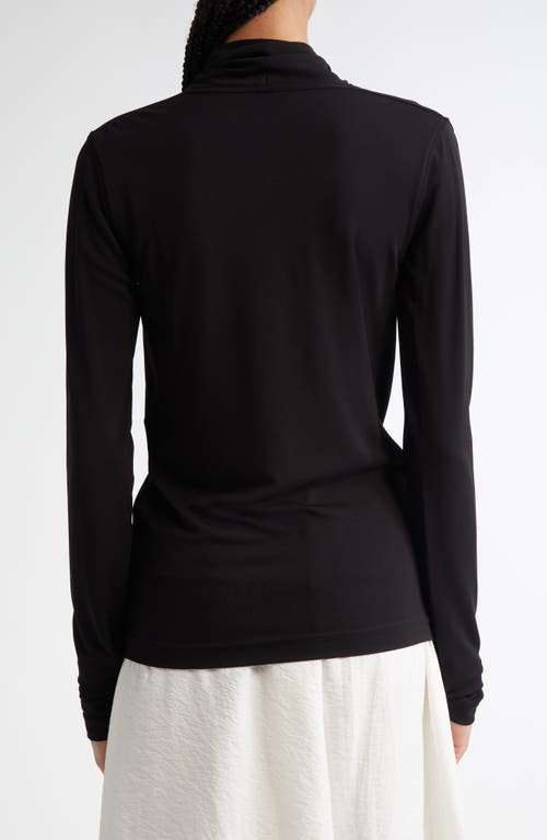 Totême Toteme Draped Wrap-effect Stretch-jersey Top In Black