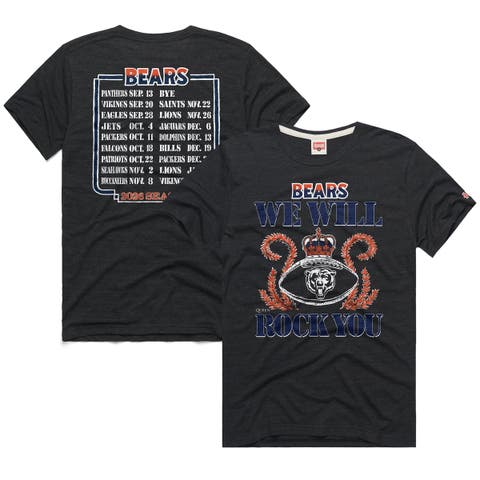 Unisex Homage Charcoal Chicago Bears 2026 NFL Schedule Queen Tri-Blend T-Shirt